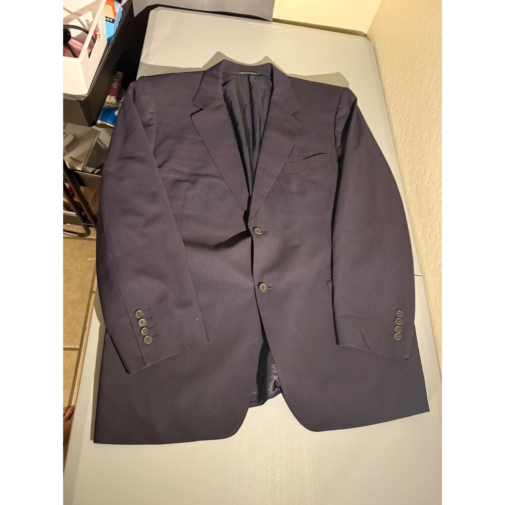 Canali Mens Navy Blue Wool 2 Button Blazer Sport Coat Made in Italy Size 42R